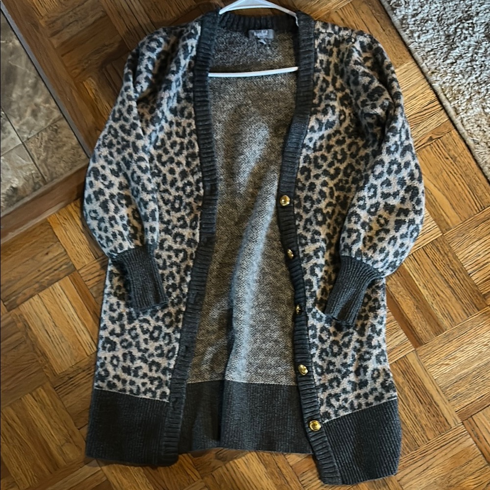 Leopard Print Cardigan Sweater